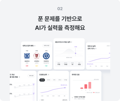 푼 문제를 기반으로 AI가 실력을 측정해요